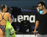 Matteo Giunta e Federica Pellegrini, un momento di pausa prima della gara.