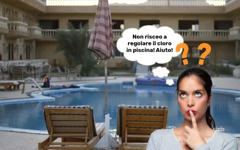 Ragazza pensierosa vicino a una piscina, preoccupata per i valori cloro piscina.
